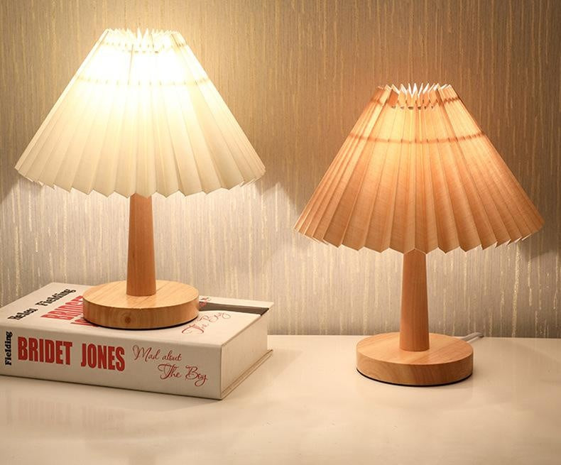 Vintage Pleated Lamp Dimmable Table Light