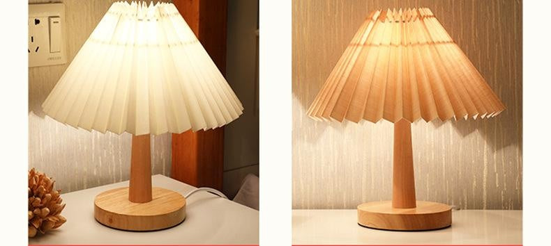 Vintage Pleated Lamp Dimmable  Table Light