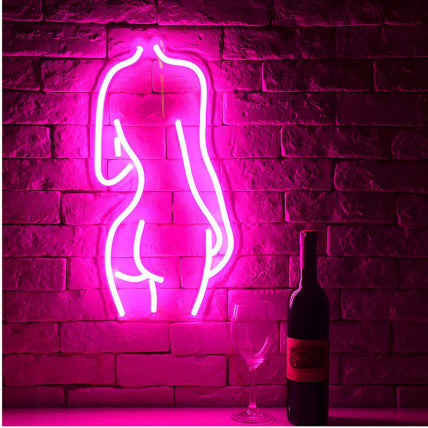 Acrylic Lady LED Neon Sign Lights Wall